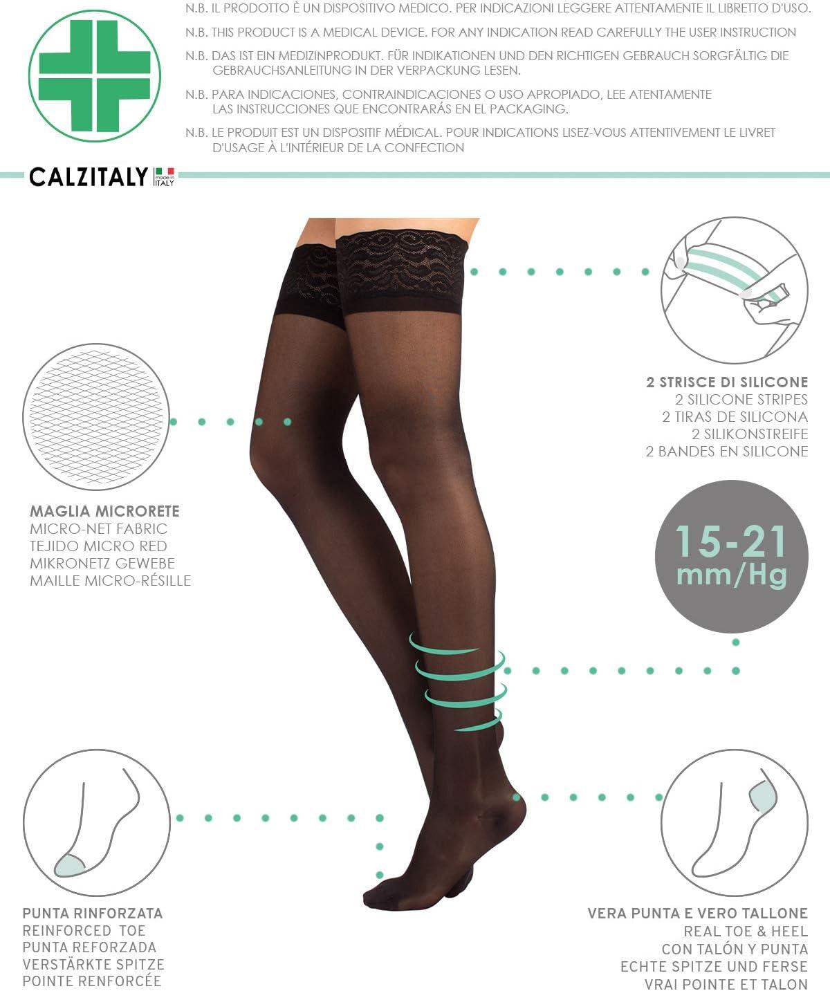 15-21 mmHg GRADUATED COMPRESSION PANTYHOSE (L, BLACK) 