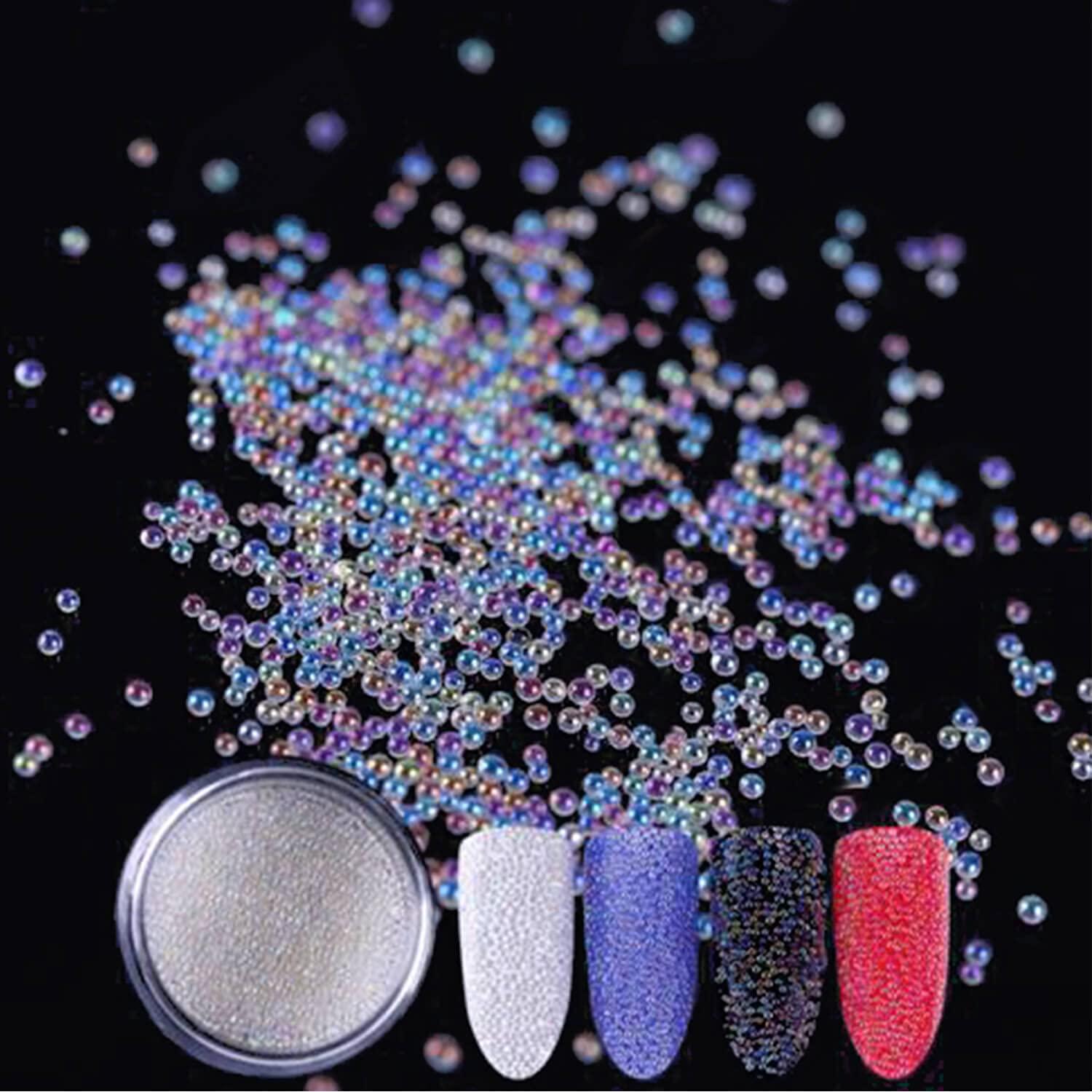 Micro Beads Caviar AB Pixie Crystals 3D Nail Art Gems Tiny Rhinestones DIY