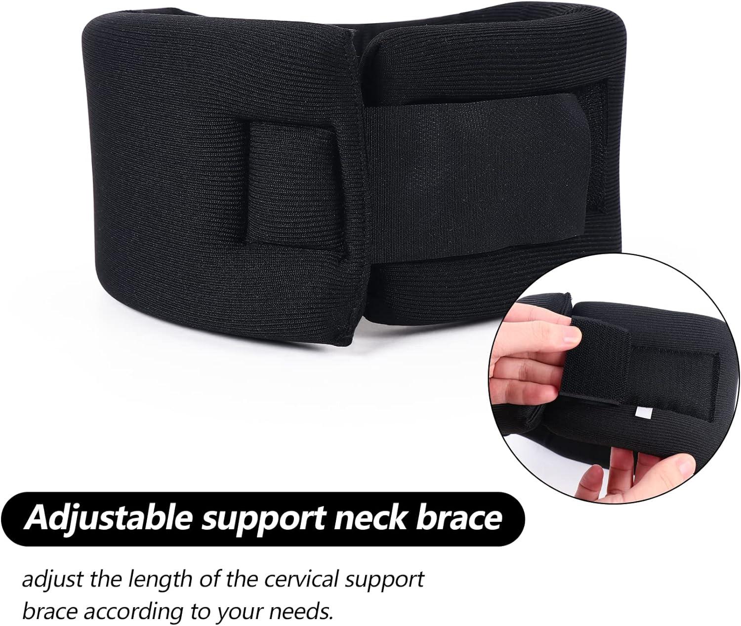  Soft Foam Neck Brace Universal Cervical Collar, Adjustable Neck  Support Brace for Sleeping - Relieves Neck Pain and Spine Pressure, Neck  Collar After Whiplash or Injury(Black 2.5 Depth Collar, M) 