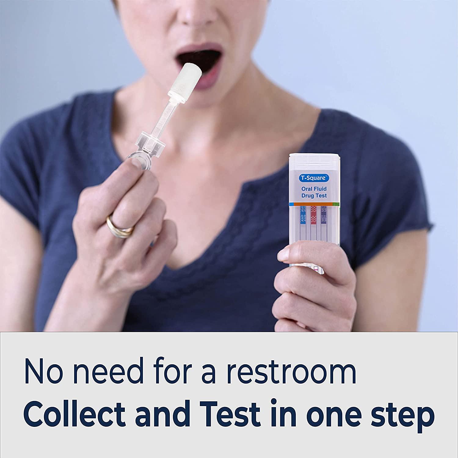 Prime Screen Kit de prueba de drogas de saliva oral de 7 paneles [paquete  de 5], pruebas de empleo y seguro (AMP, COC, MET, OPI, OXY, PCP, THC) 