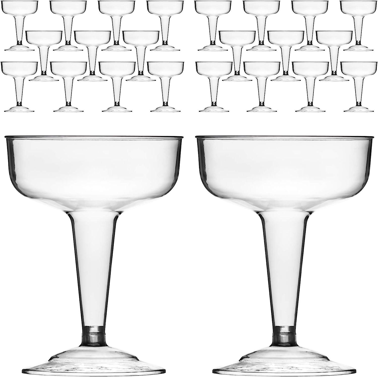 DecorRack 24 Wine Glasses, 6 Oz Plastic Party Wine Cups 