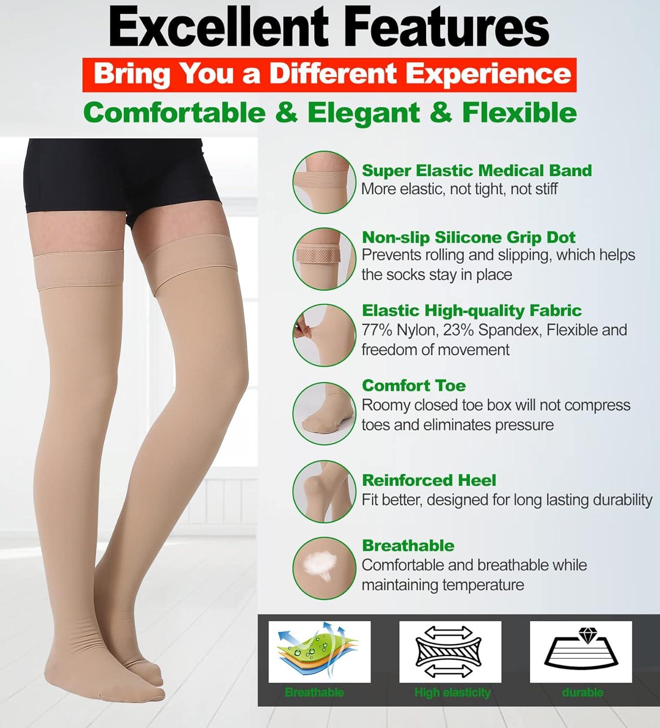 MGANG Medical Compression Pantyhose for Women & Men, Footless Waist High  Compression Stockings Opaque, 15-20 mmHg Support Pantyhose, Firm Support  Hose