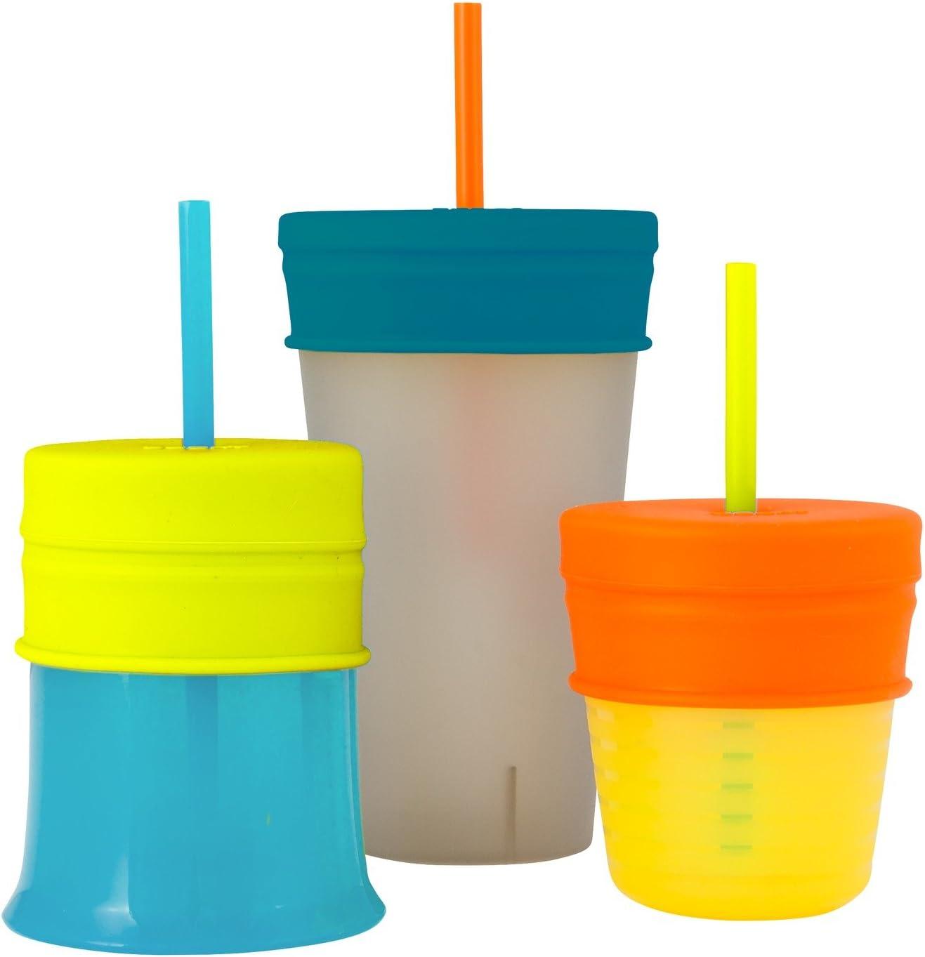 Boon SNUG Straw with Cup Blue/Orange/Green Blue/Orange/Green Cup w