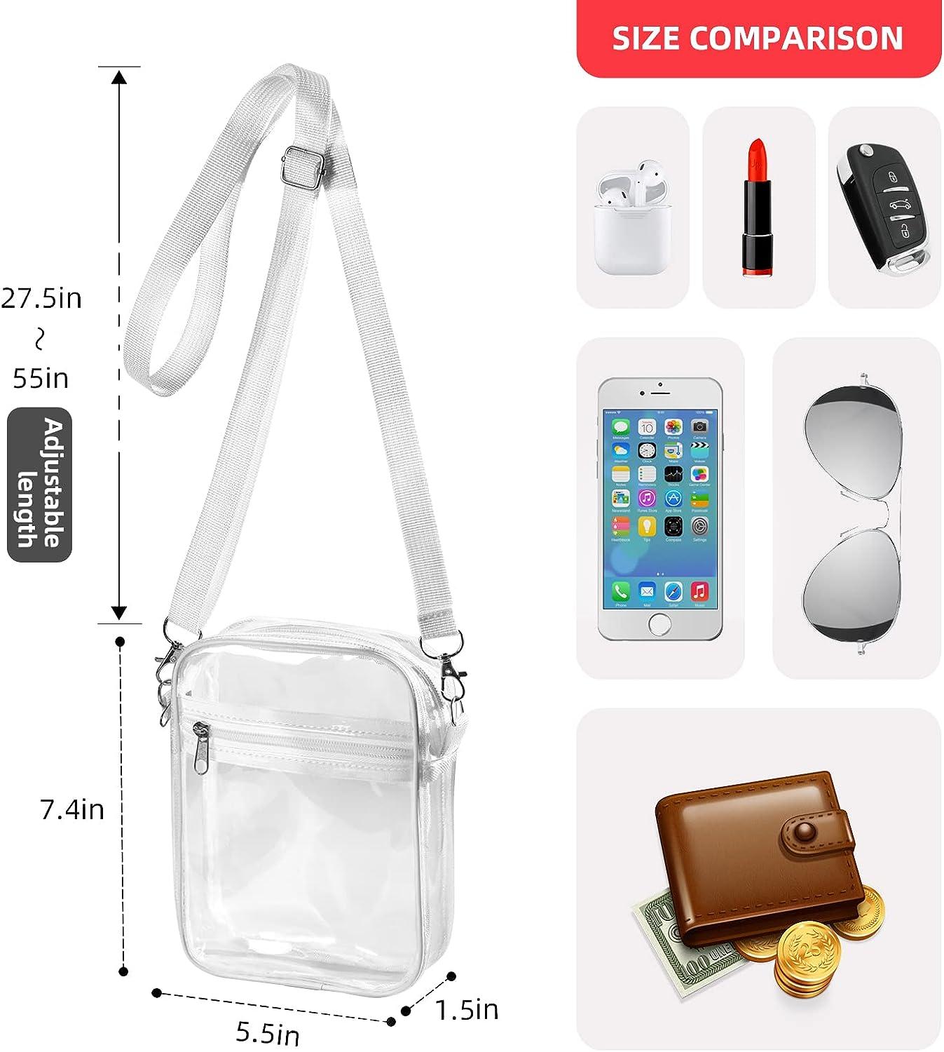 Clear Bag Stadium Approved, Clear Crossbody Purse Bag With Adjustable  Strap, Clear Stadium Bags For Women | Fruugo NO