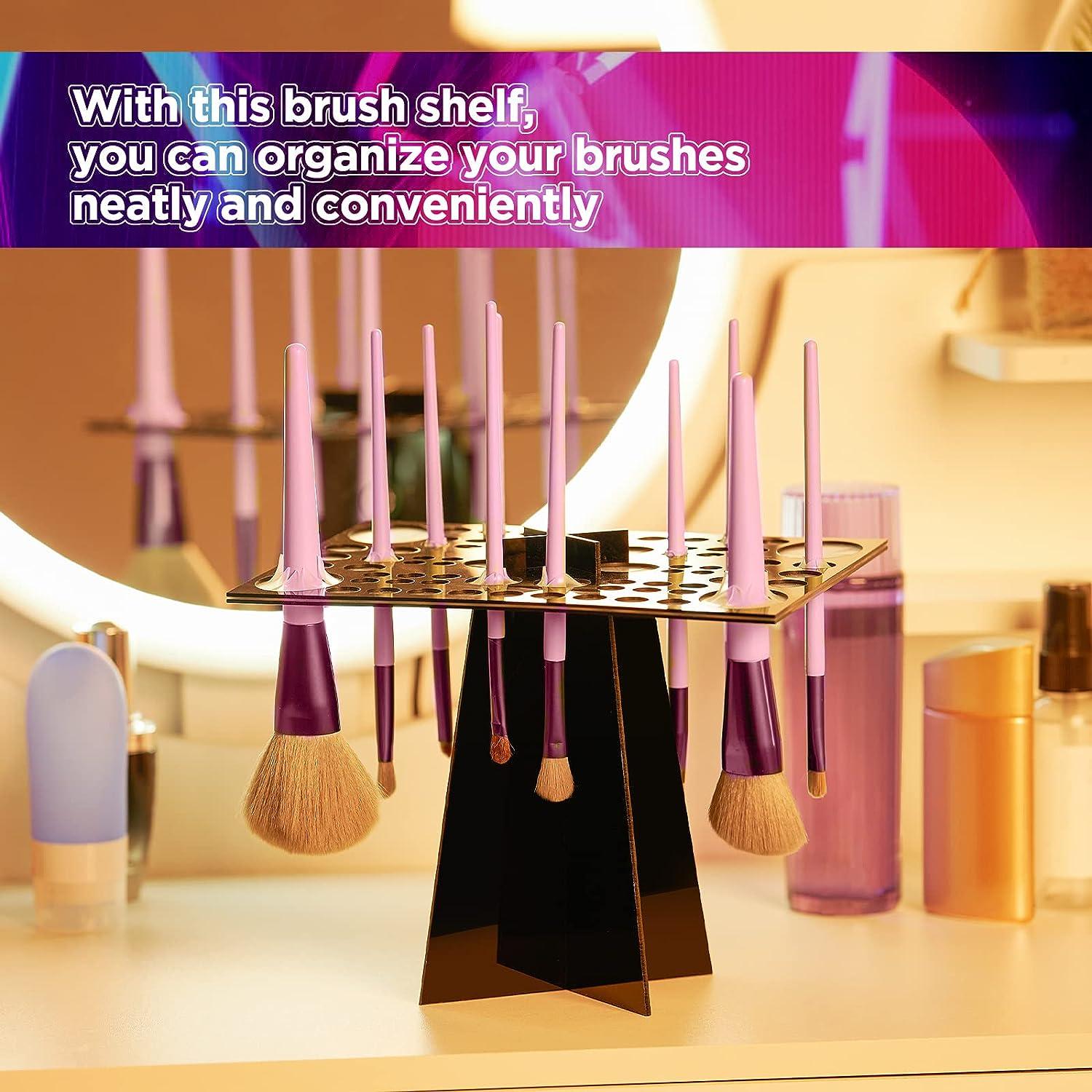 Silicone Shelf Makeup Brush Holder Nail Pen Holder Display Stand Rack Brush  Storage Case Organizer Drying