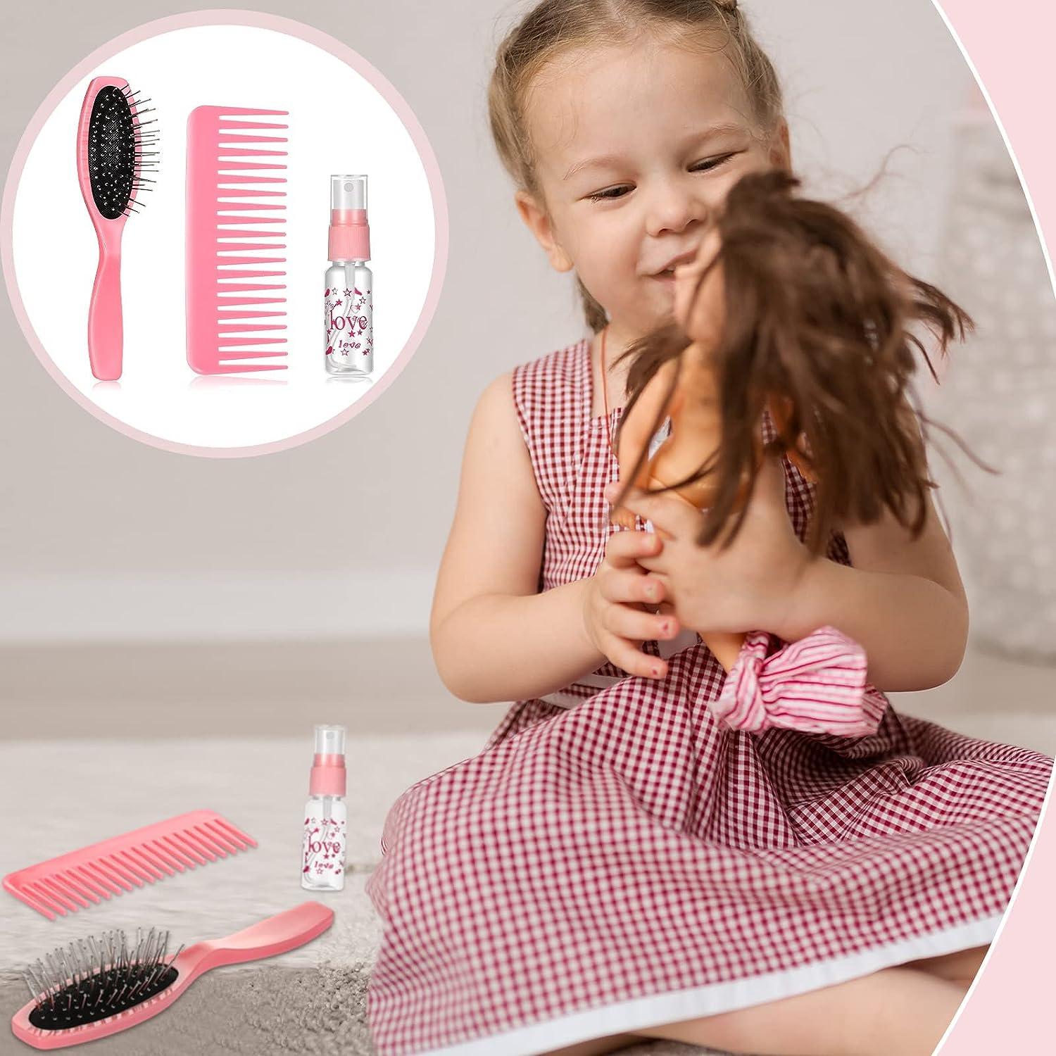 YoungJoy 3 pcs doll hair brush set pink doll hair comb hair care  accessories compatible with 18 and 14 inch dolls the bitty baby and o