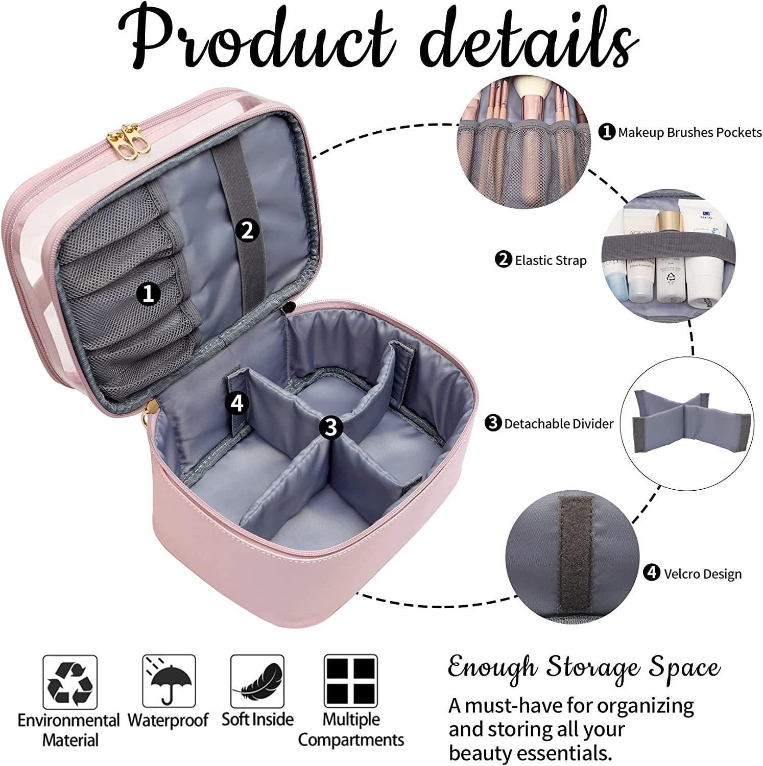 Double Layer Makeup Bag Cosmetic Travel Bag Case Large Makeup Bag