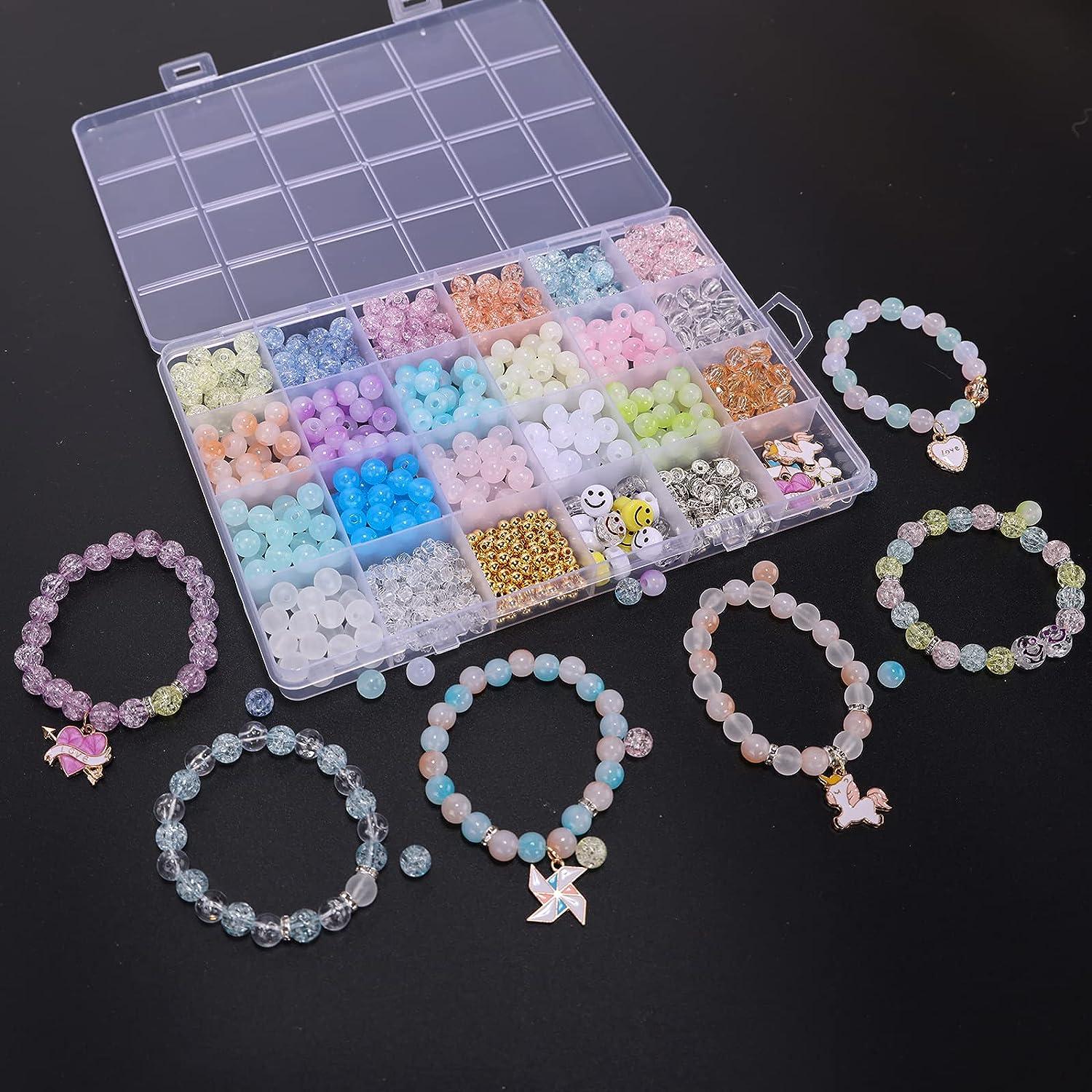 Glass Beads Bracelet Making Kit, Mixed Colors 8mm Glass Beads for Jewelry  Making with Accessories, Transparent Color Glass Beads for Earring  Necklaces