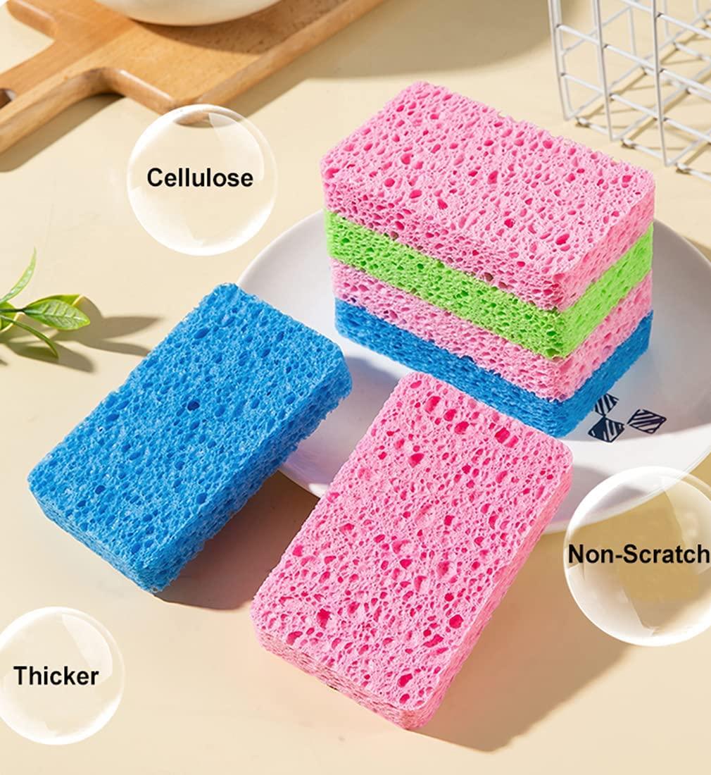 12-Count Kitchen Sponges- Compressed Cellulose Sponges Non-Scratch Natural  Dish Sponge for Kitchen Bathroom Cars, Funny Cut-Outs DIY for Kids  Multicolor