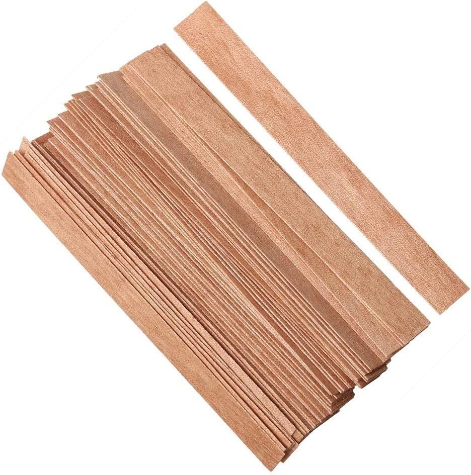 Pack of 50 Wooden Wicks for Candles, 13 x 130 mm Wick for Candles Wood,  Candle Wick with Holder, Accessories for Scented Candles, DIY Crafts Candle  Making