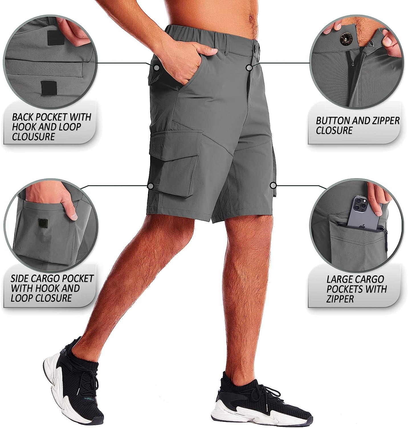 Men Casual Work Outdoor Fishing Shorts with Pockets, Mens Outdoor Casual  Shorts Outdoor Travel Shorts for Men(Black,Medium) at  Men's Clothing  store