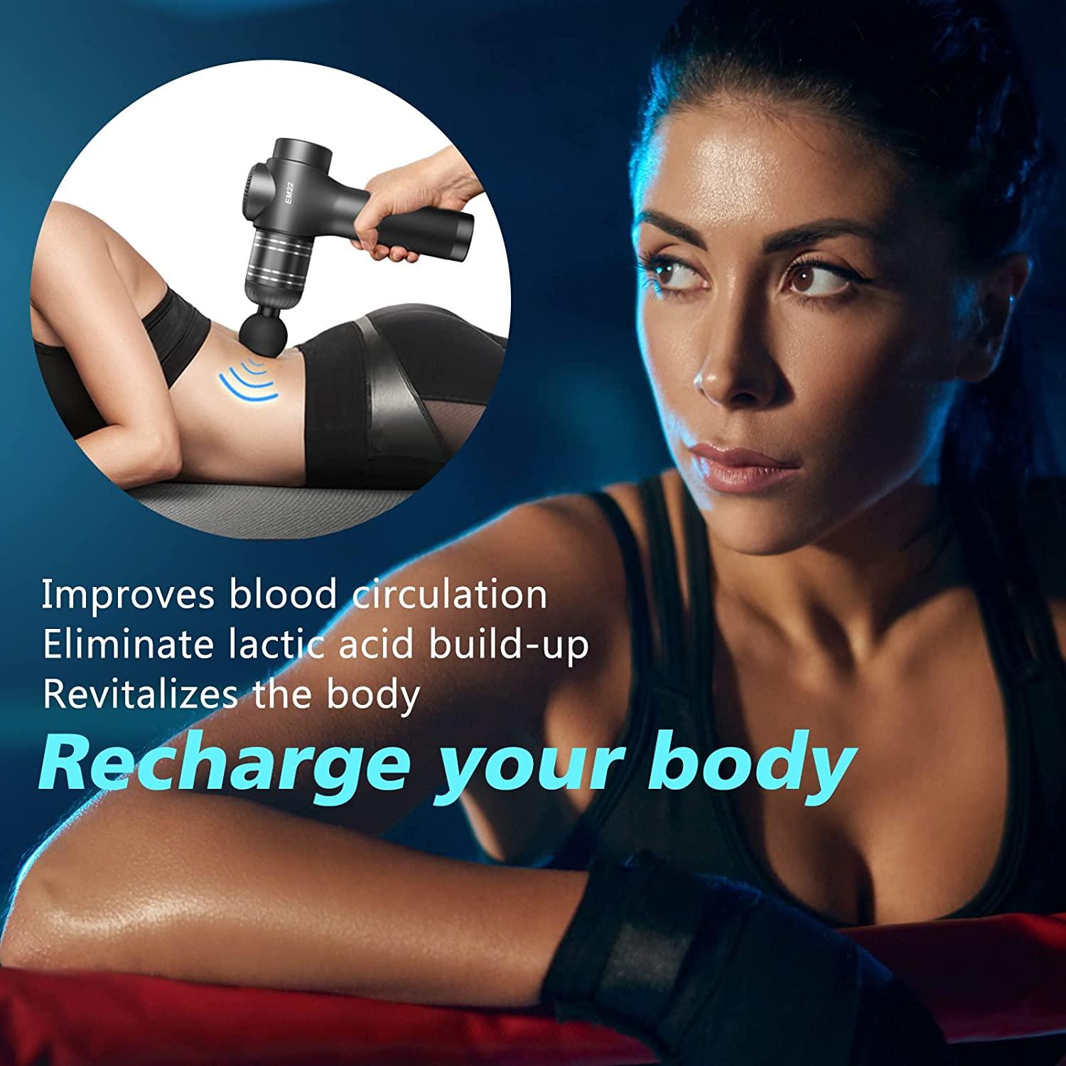 RAEMAO Massage Gun Deep Tissue, Back Massage Gun for Athletes for