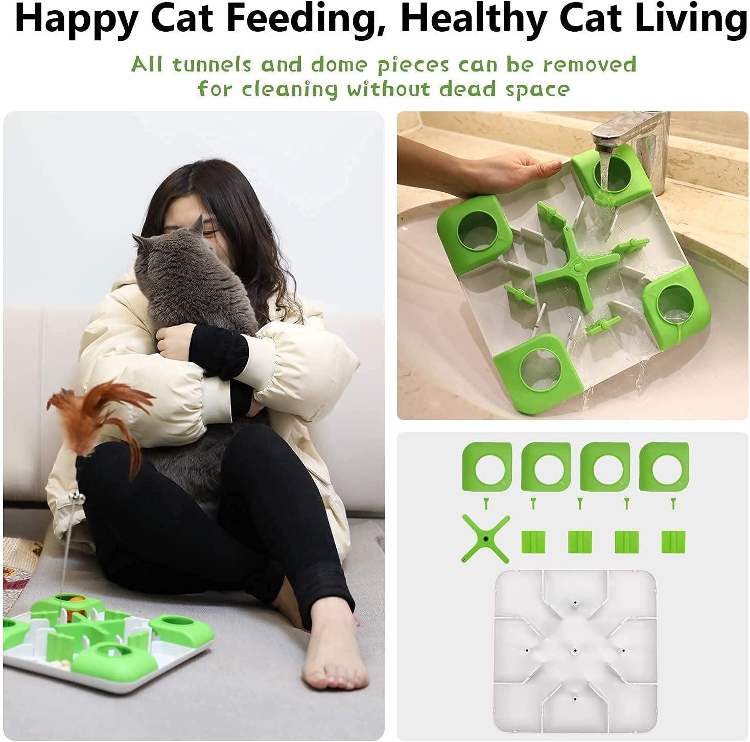 Cat Slow Feeder Multi-functional Disassembled Pet Food Puzzle Toy Durable Interactive  Cat Treat Dispenser Maze Toy 3 Level Chall - AliExpress
