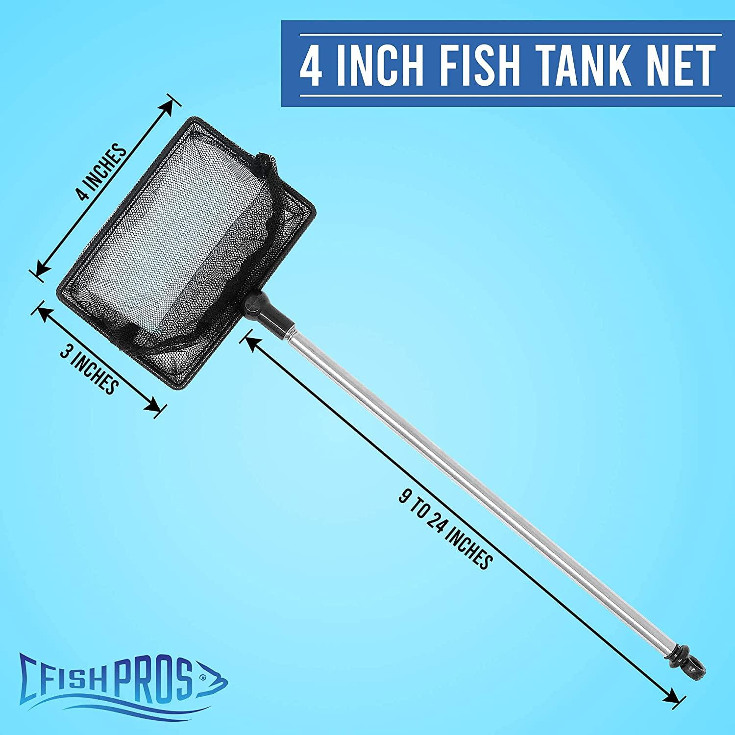 FISH PROS Fish Net for Fish Tank, 2.5 Inch Deep Mesh Scooper with
