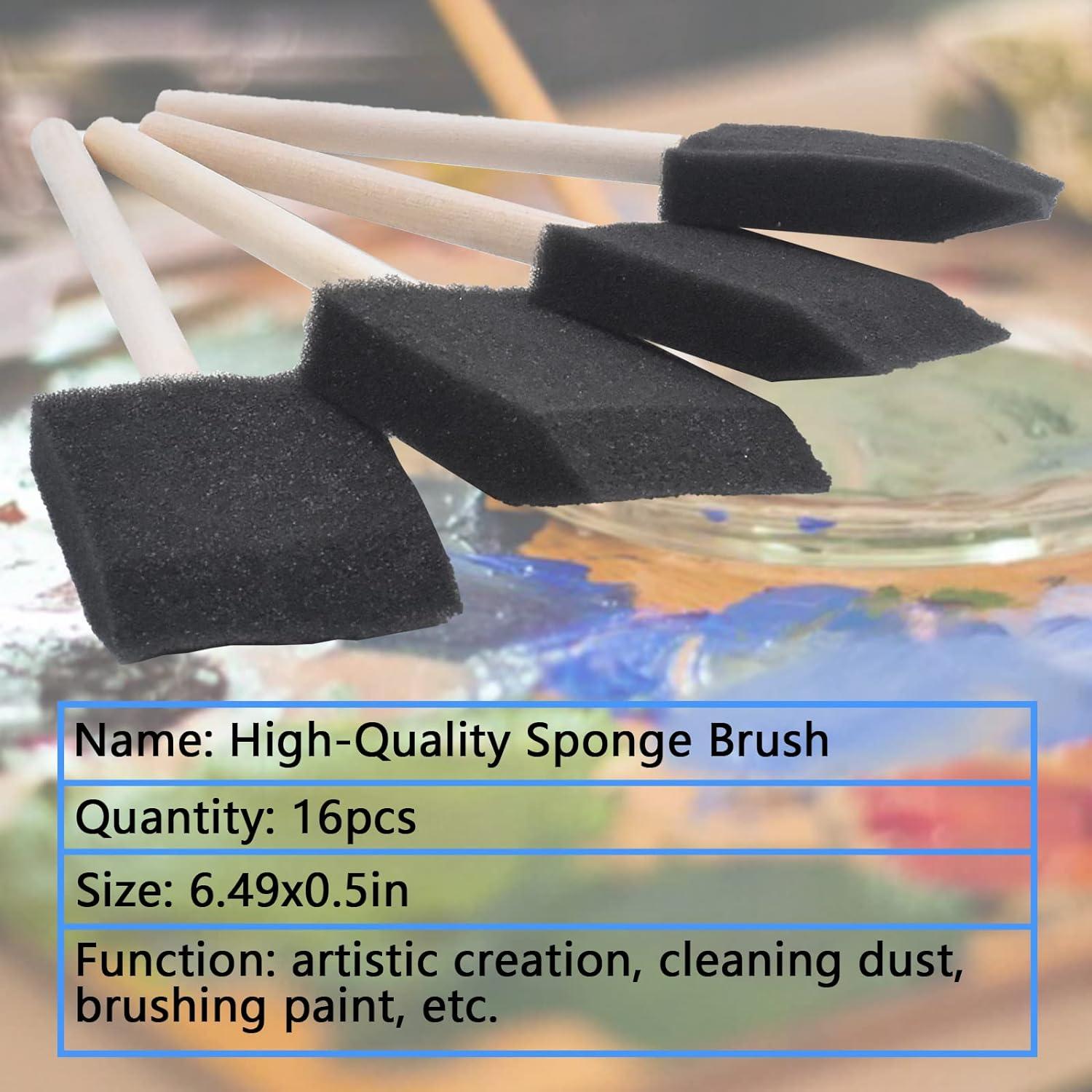16 Pack Foam Paint Brushes Paint Sponges Brushes Sponge Paint