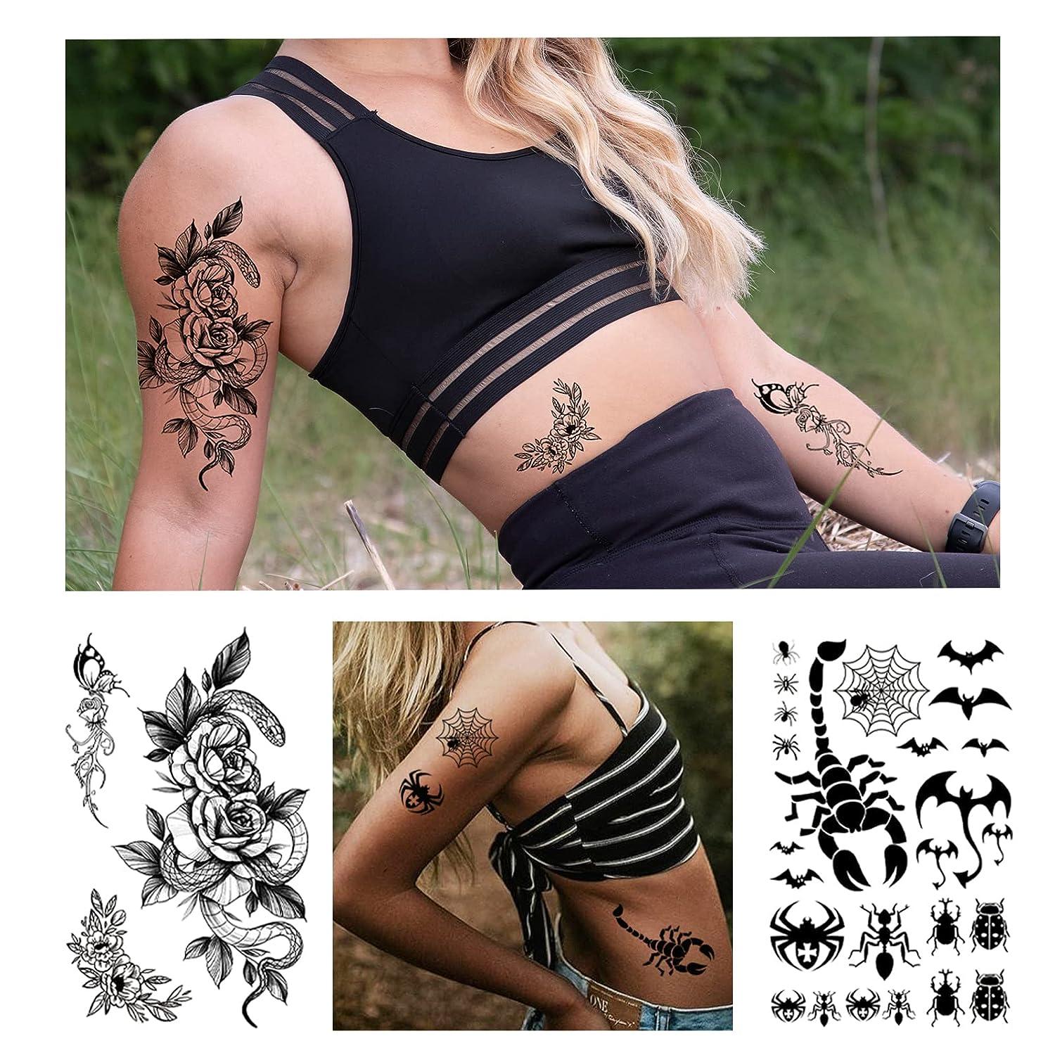 8 Large Sexy Naughty Temporary Tattoos for Women Ladies - Adult Fun for  Lower Back Legs Arms Stomach : Amazon.in: Beauty
