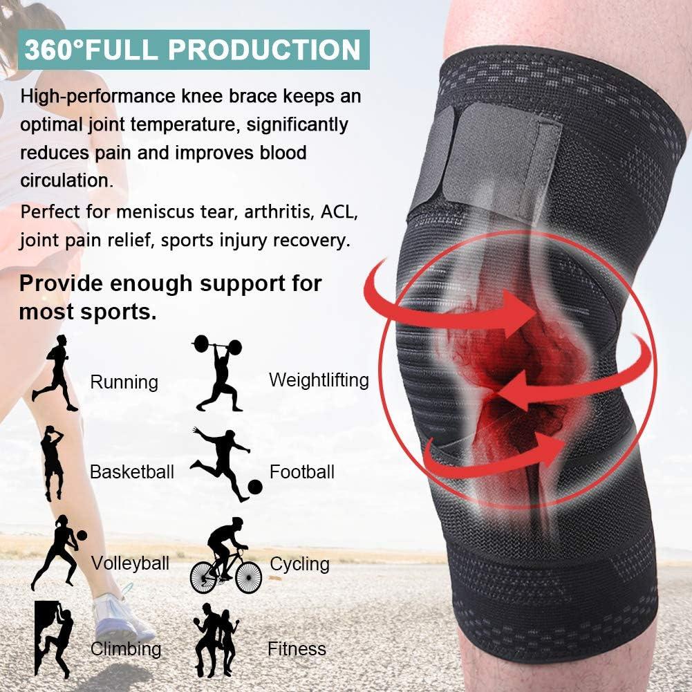 1 Pair Full Leg Compression Sleeve For Men & Women, Long Knee Brace Sleeve  For Basketball, Arthritis Cycling Sport