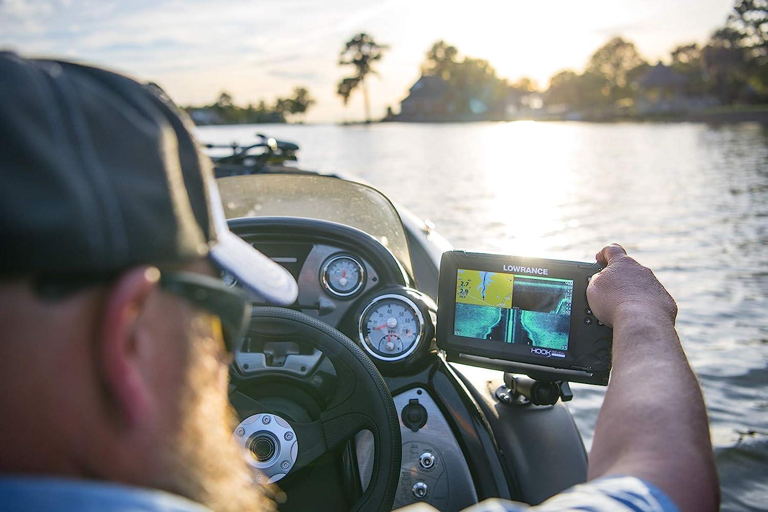 Lowrance Hook Reveal 5 Inch Fish Finders with Transducer, Plus Optional  Preloaded Maps 5x Splitshot, Gps Plotter Only, No Maps