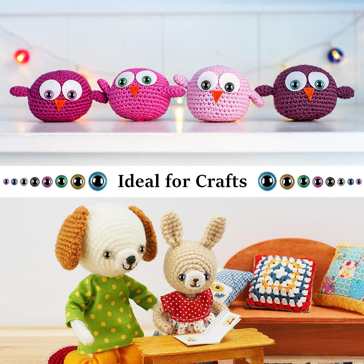 YASY Safety Eyes for Crochet,Plastic Eyes for Stuffed Animals Knitting &  Crochet Supplies Kawaii amigurumi Plush Toys Crafts DIY Doll Eyes and Nose