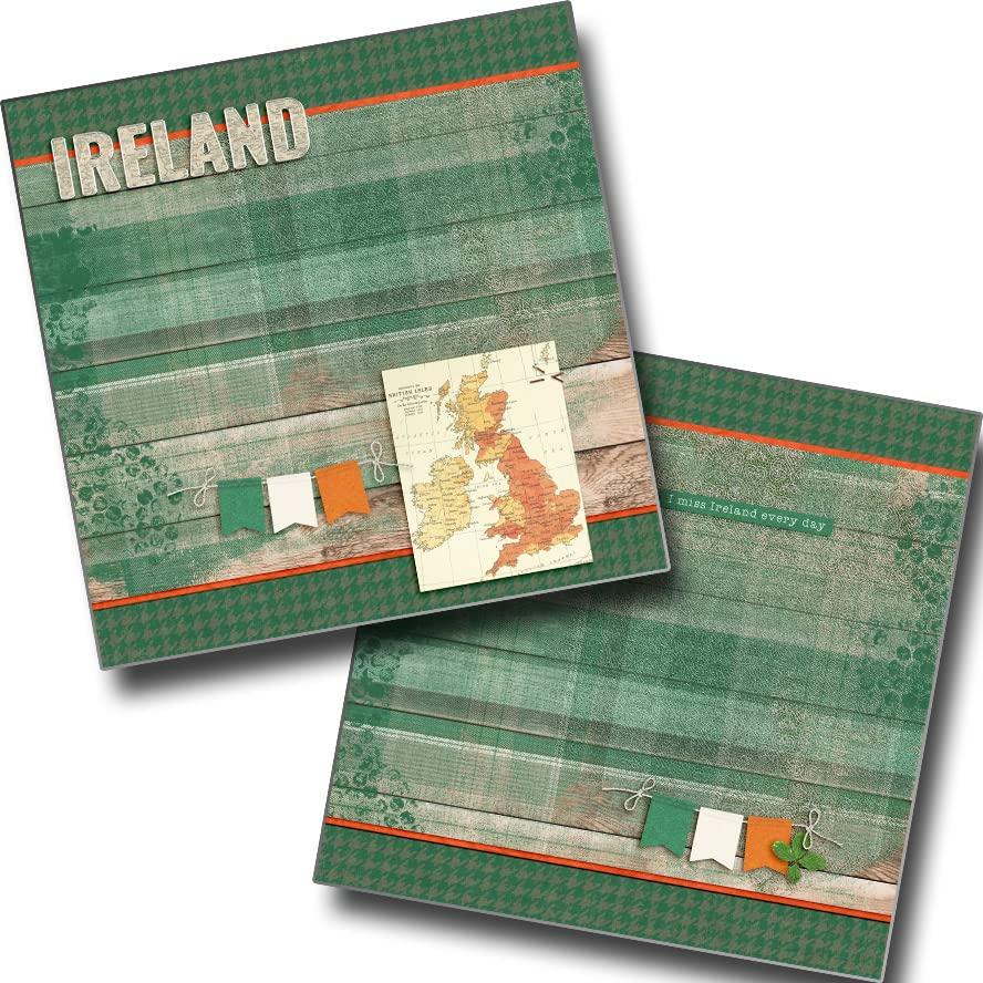 Ireland NPM - Premade Scrapbook Pages - EZ Layout 6245