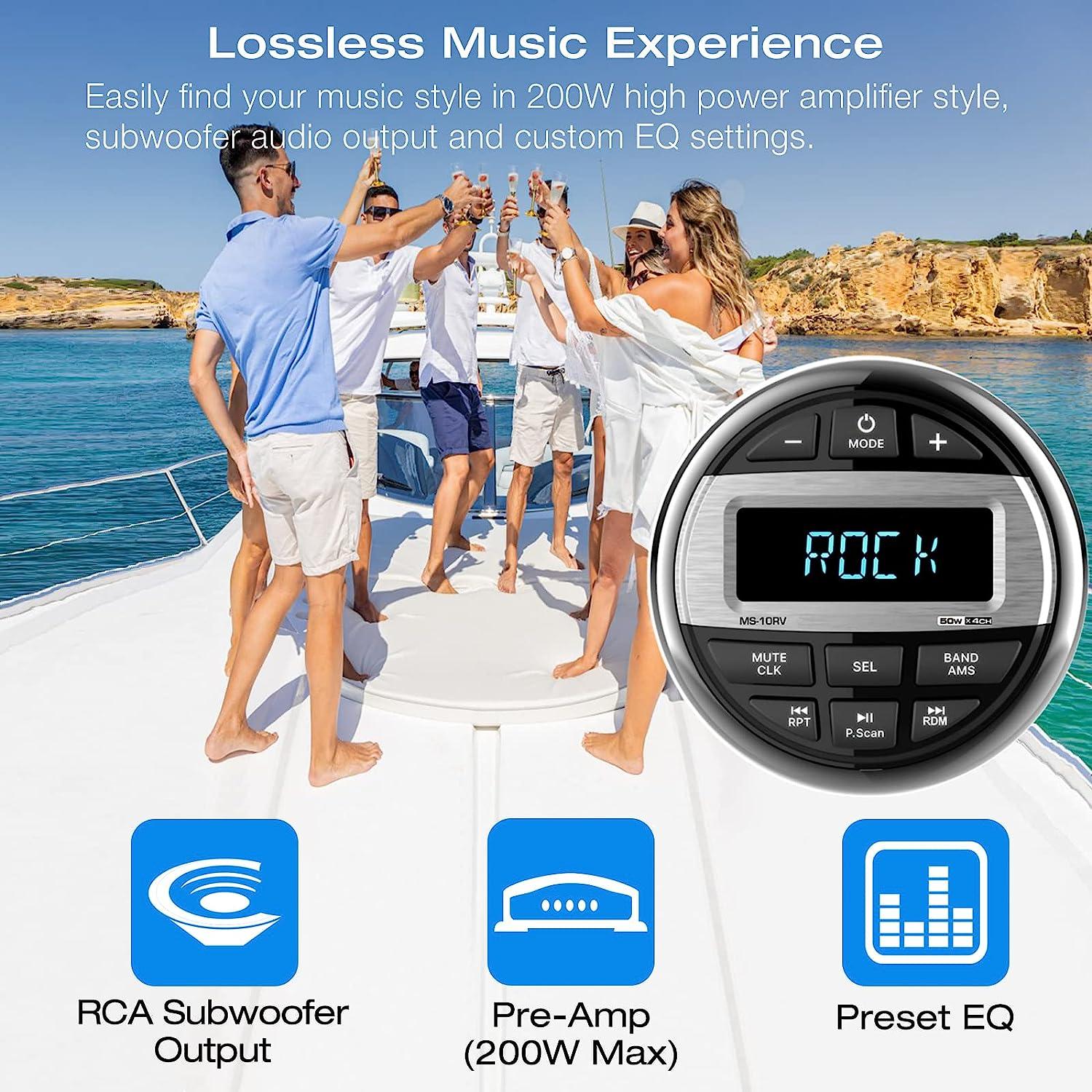 Bluetooth Marine Radio Boat Stereo: Waterproof Boat Audio Receiver