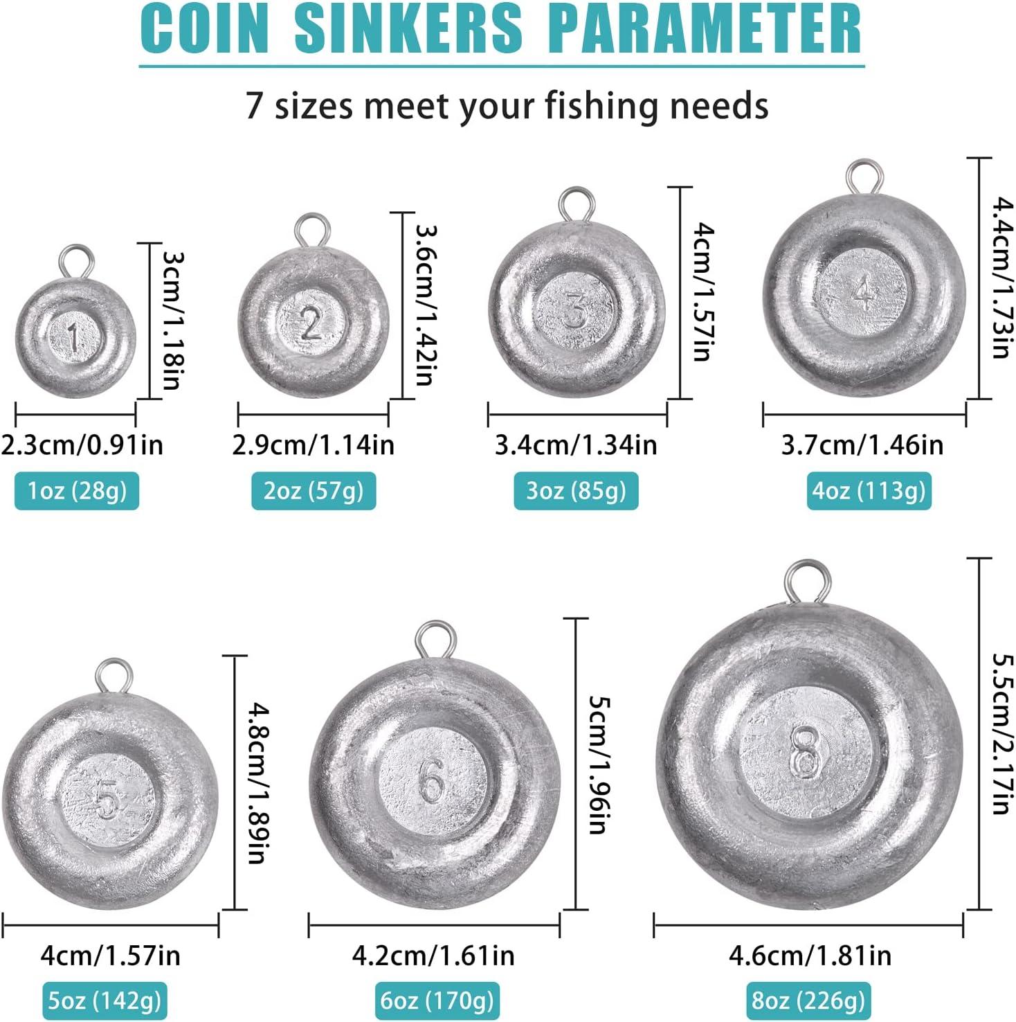  Atlantic Coin/Disk sinkers 1 oz- 5 lb/80 Count : Sports &  Outdoors