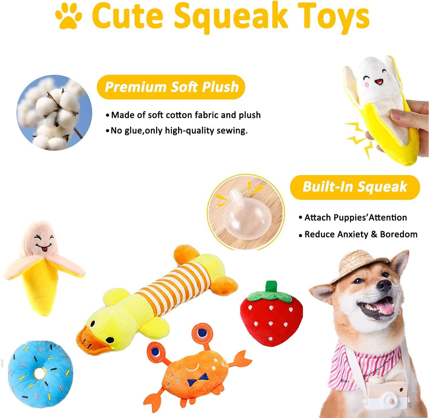 Dog Toys 25 Pack Squeaky Puppy Toys for Small Dogs Plush Squeak