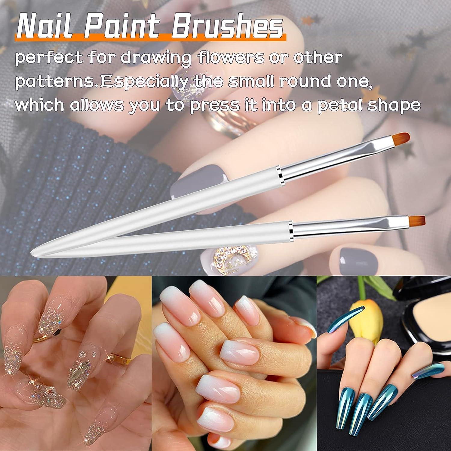 6Pcs Nail Art Brushes for Nail Art Liner Brushes Nail Gel Polish