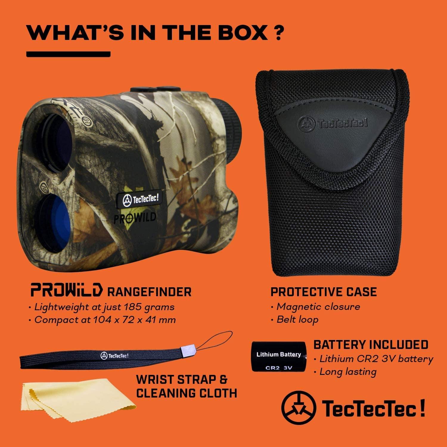 TecTecTec ProWild Hunting Rangefinder 6X Magnification up to 540