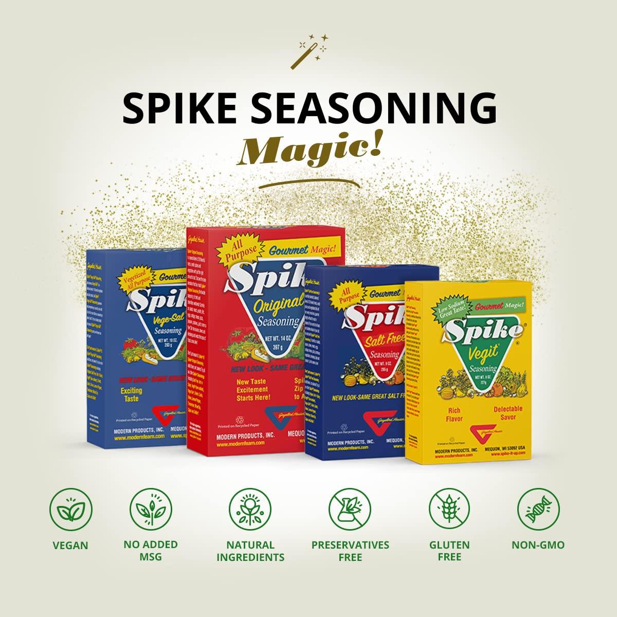 Spike Salt Free All-Purpose Seasoning, All Natural with Herbs and  Vegetables, Gluten Free, Sodium Free Seasoning, Vegan, For Healthy Cooking  (3 Pack 
