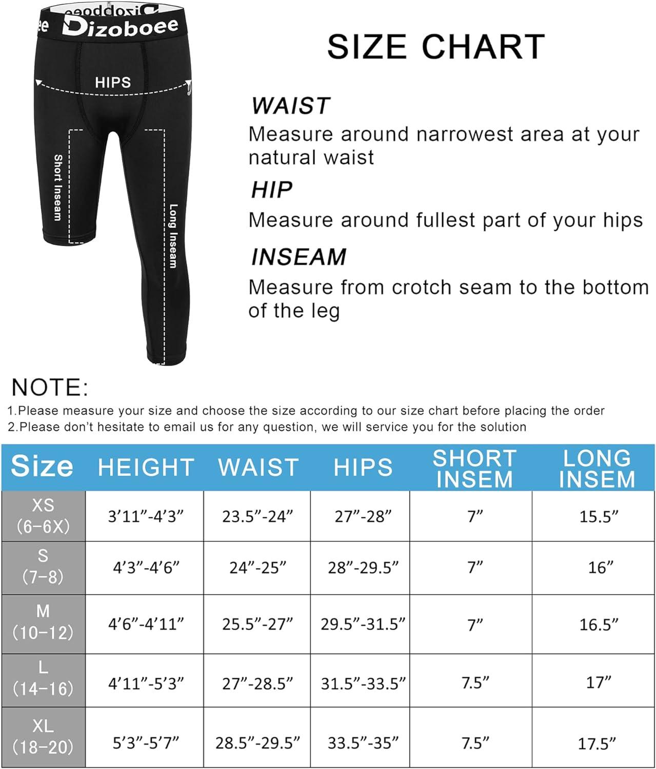 Dizoboee Boys Compression Pants Leggings Thermal Tights for Sports