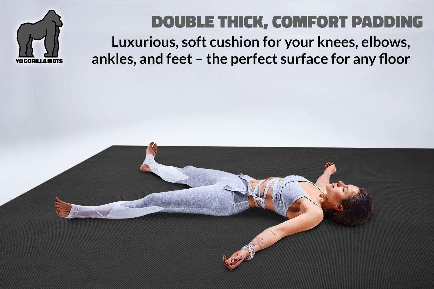 Used Gorilla Mats Premium Large Non-Slip Exercise & Yoga Mat, 6' x 4' x  1/4 - Blue 