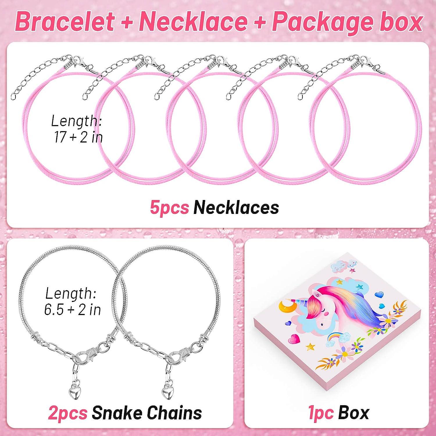 1pc Girls Colorful Rainbow Pendant Necklace & 1pc Bracelet For Party