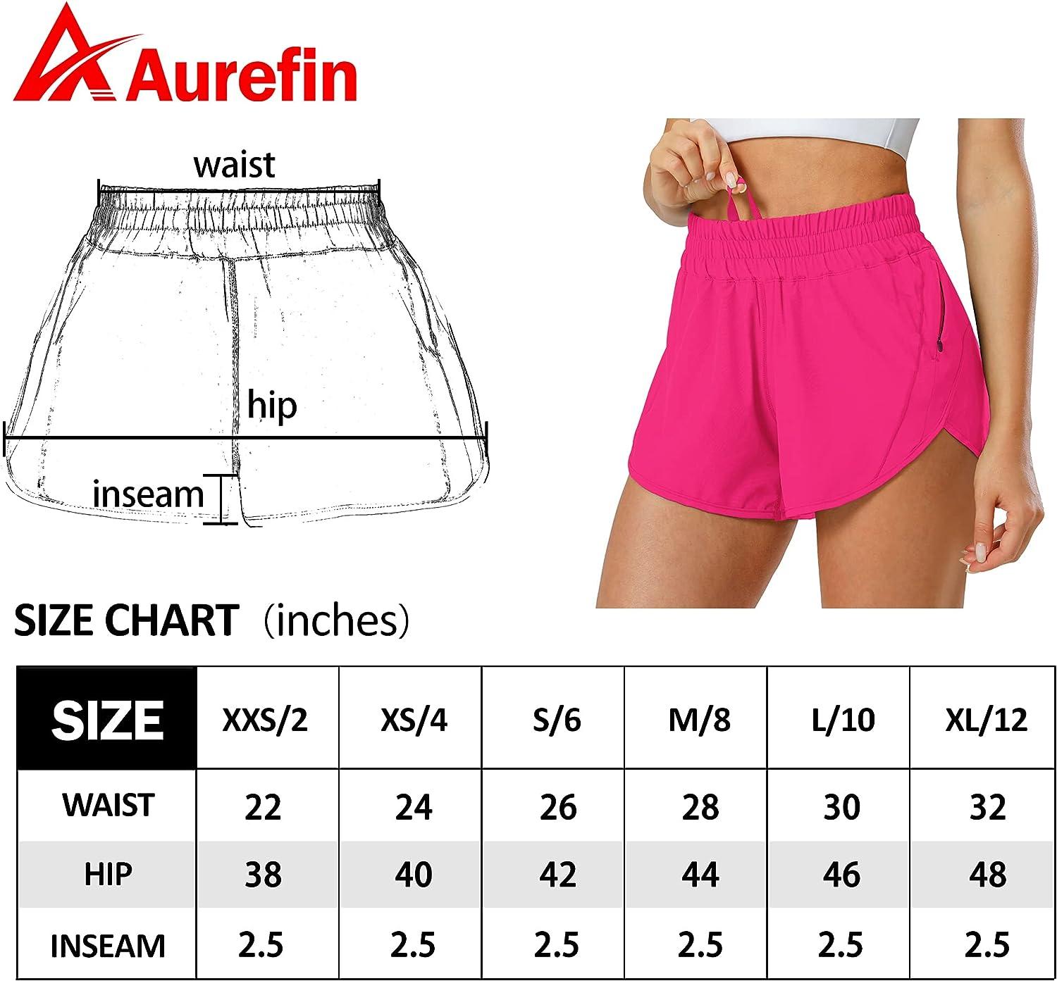  Aurefin Running Shorts for Women,Quick Dry Athletic Sports  Shorts Lightweight Active Workout Gym Shorts with Zip Pocket Army Green/XXS  : Clothing, Shoes & Jewelry