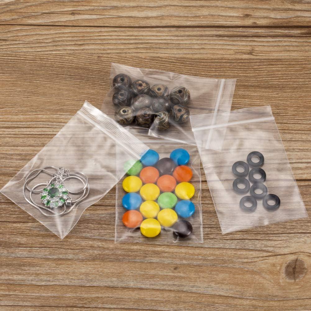 1.5 x 1.5 Zip Lock Bags, Plastic Jewelry Bags 6mil (Two Sides), Baggies,  100 Pcs Plastic Packaging for Pill Pouch, Food Storage Bags, Earring Bags.