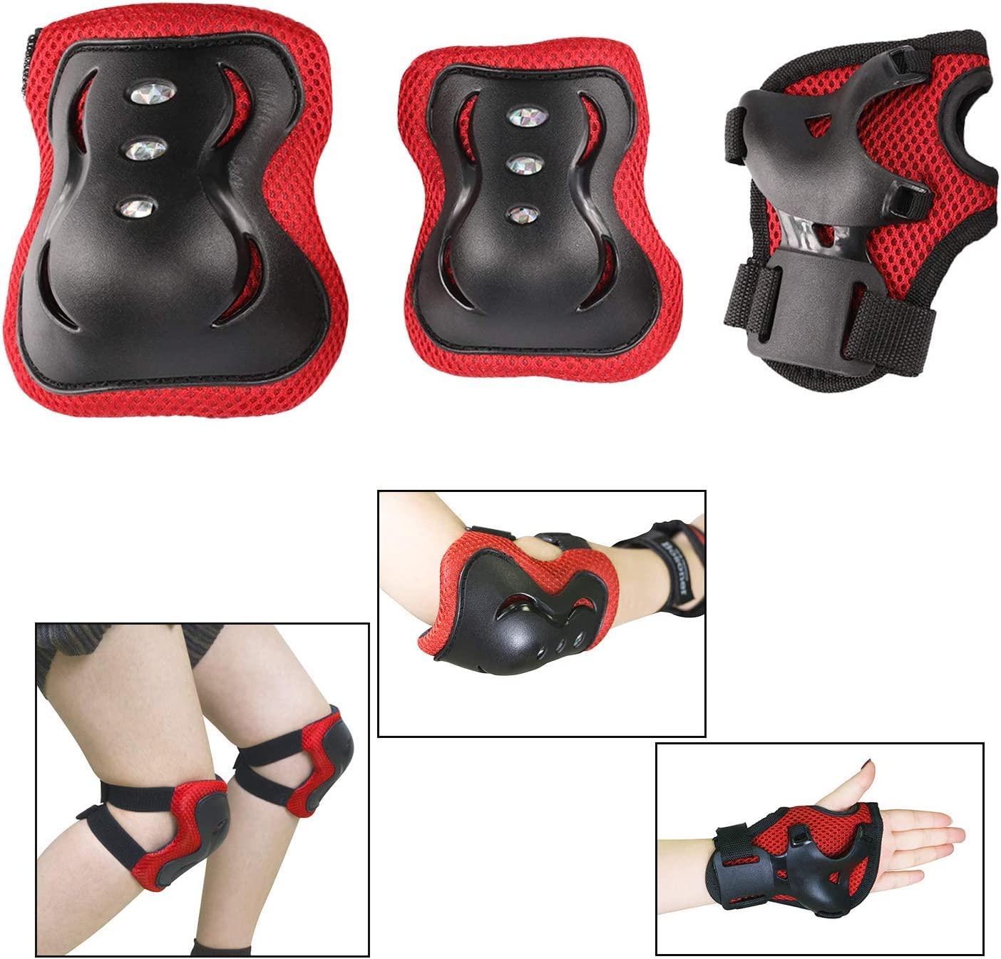 BOSONER Kids/Youth Knee Pad Elbow Pads Guards Protective Gear Set for  Roller Skates Cycling BMX Bike Skateboard Inline Skatings Scooter Riding  Sports