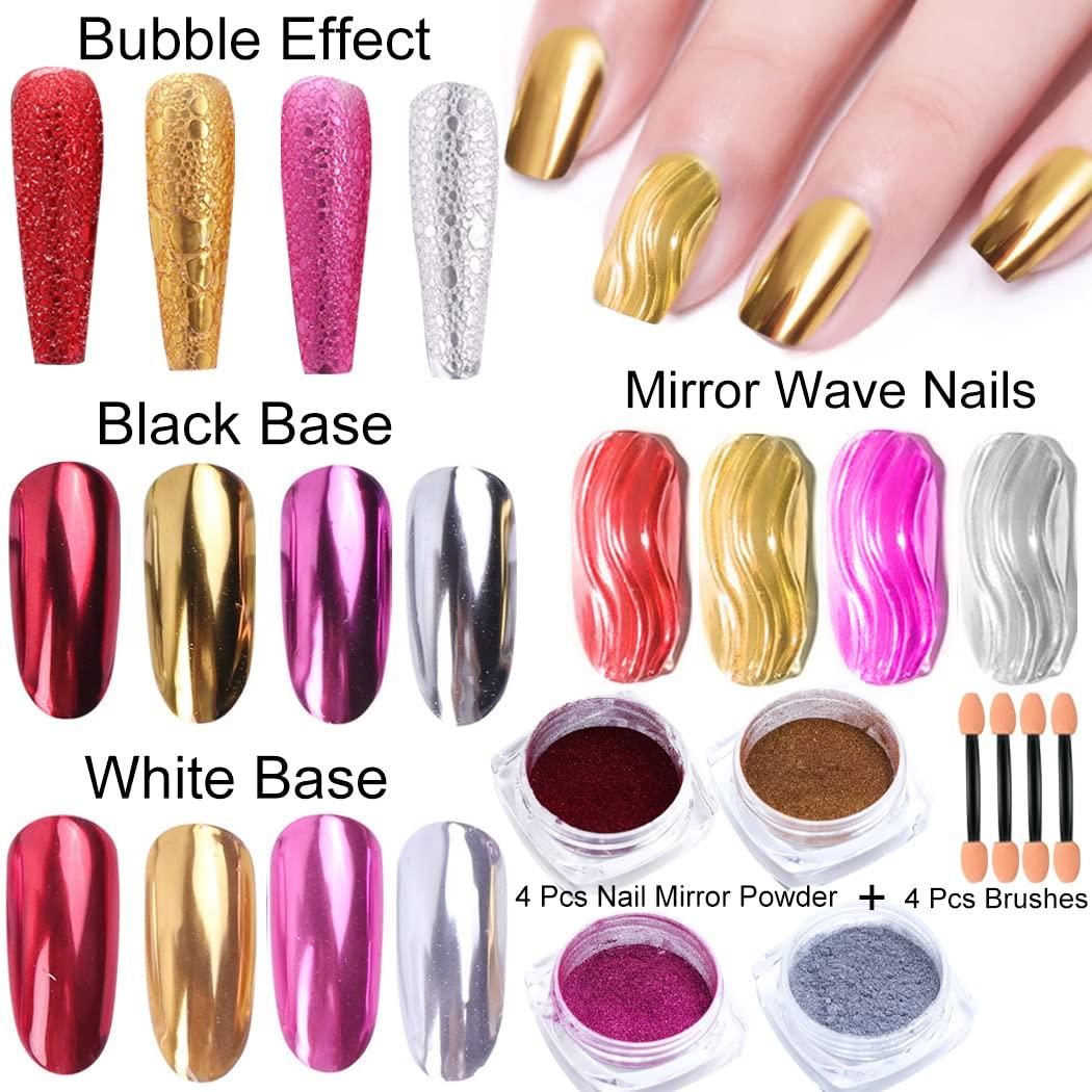 24 PCS Purple Rose Gold Silver Chrome Nail And Art Varnish