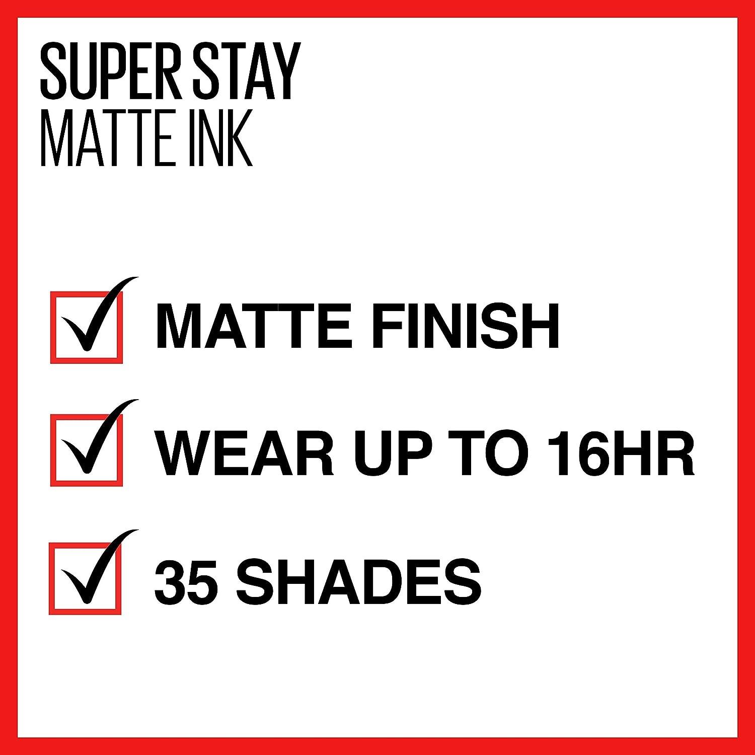 Maybelline Super Stay Matte Ink Liquid Lipstick Makeup, Long Lasting High  Impact Color, Up to 16H Wear, Composer, Cherry Brown, 1 Count