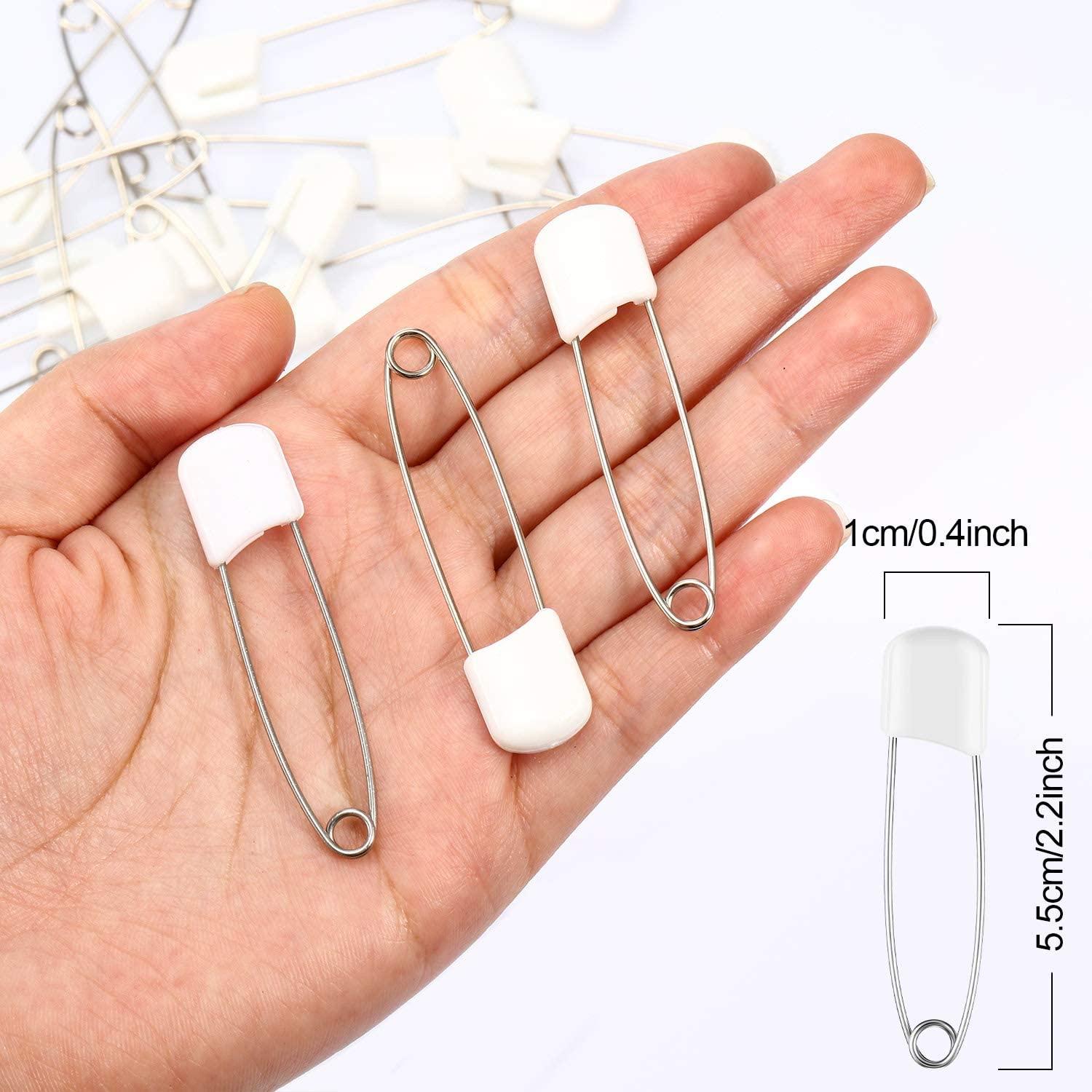 50 Pcs Diaper Pins, Plastic Head Safety Pin with Safe Locking