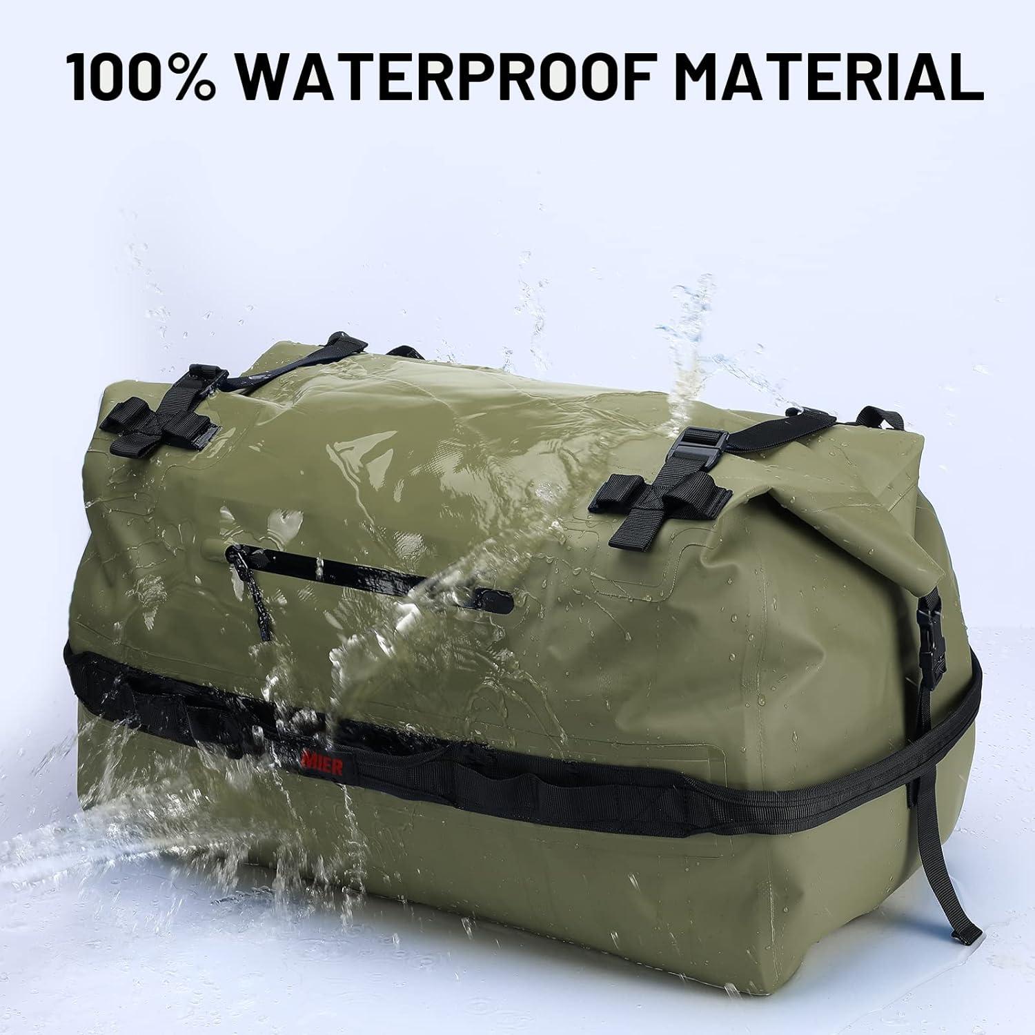 Waterproof Duffle Bag Travel Dry Bag 60L Roll Top 500D PVC for Motorcycle  Tail Kayaking Rafting Boating Swimming Camping Hiking Beach Fishing(60L