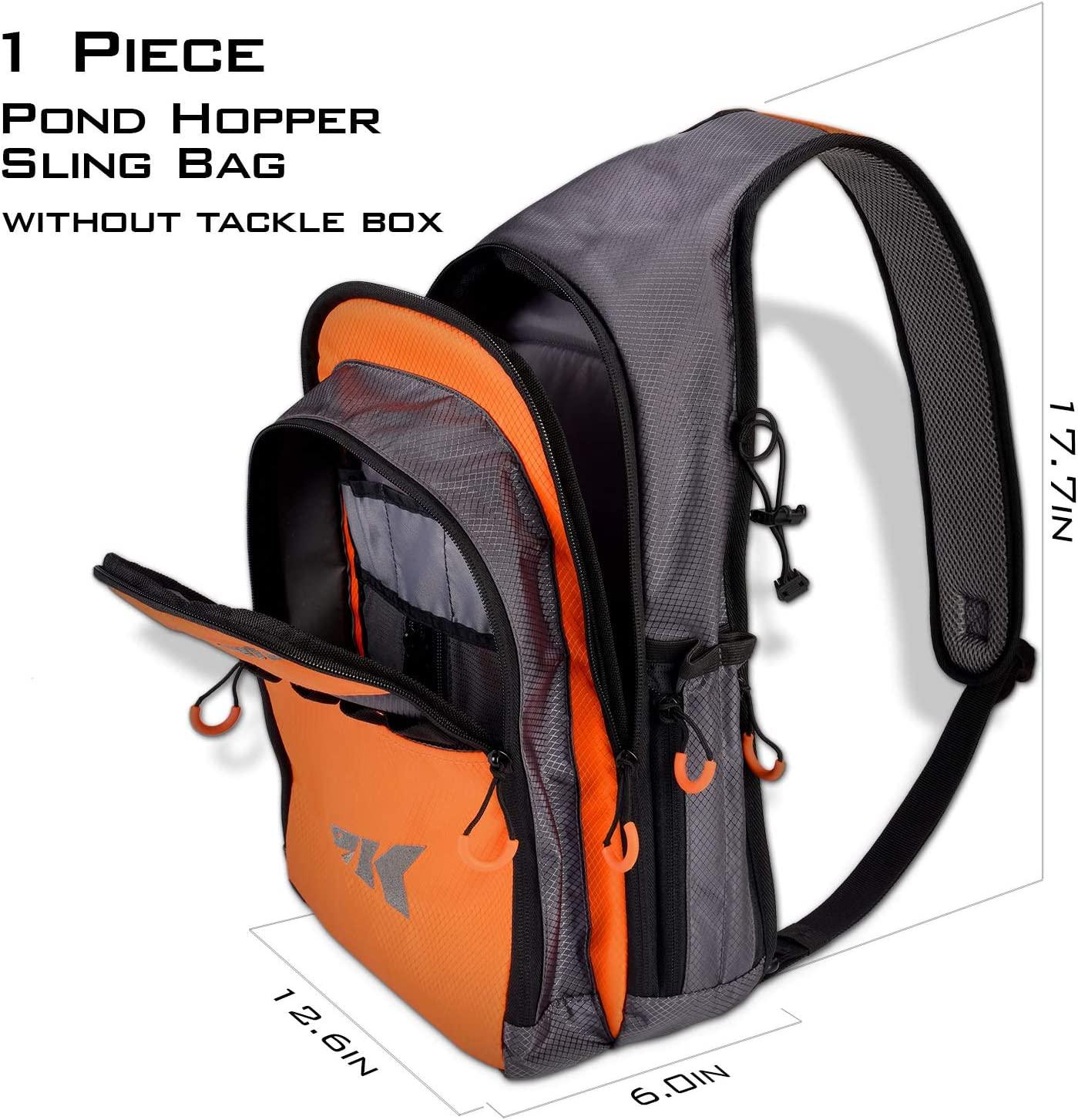 KastKing Pond Hopper Fishing Sling Tackle Storage Bag Lightweight Sling Fishing  Backpack - Sling Tool Bag for Fishing Hiking Hunting Camping, Without Box,17.7X  12.6X 6 Inches,Orange Sling Bag Without Box(17.7 x 12.6