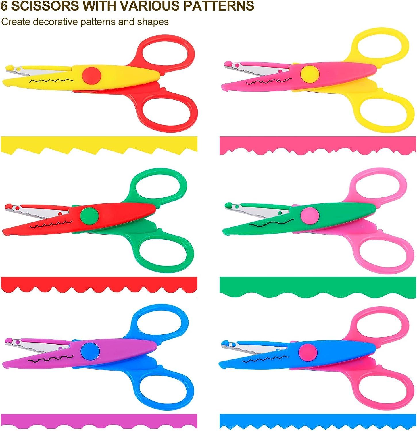 Craft Scissors Decorative Edge, Kids Scissors, Scissors for Crafting，Safety  Scissors, Design Pattern Scissors for Kids Toddler Adults, Crafting