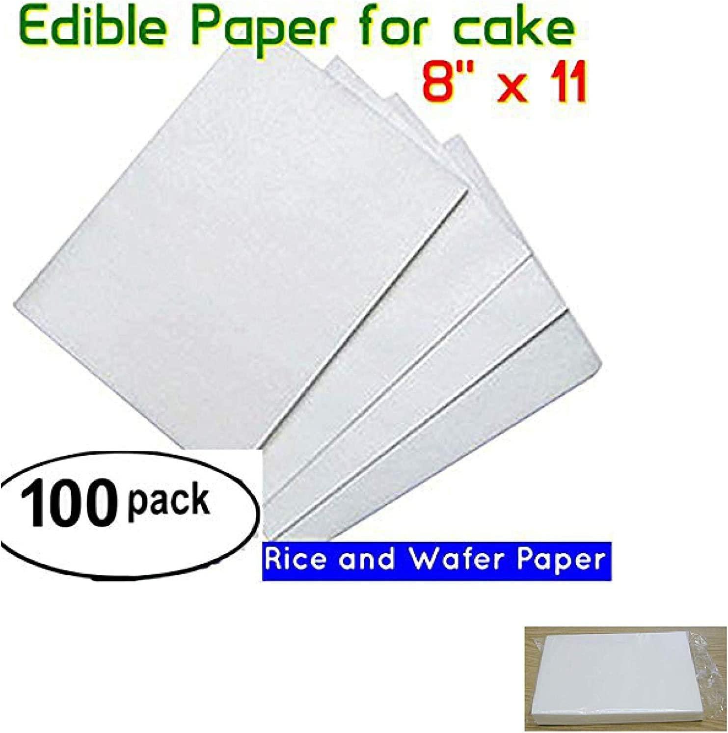 Edible Printable Icing Sheets - Wafer Paper 8 x 11 (100 pieces