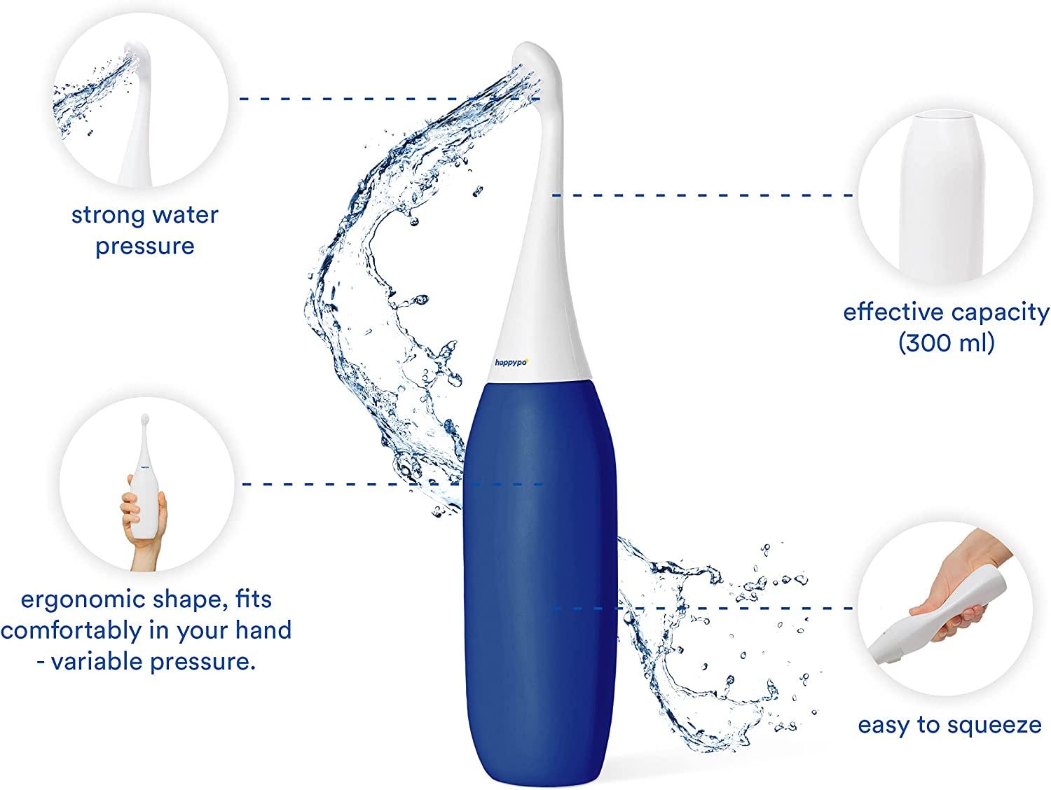  HappyPo The Original XL Butt Shower (Color: Petrol) l Portable  Bidet with 50% more Volume l The Easy-Bidet 2.0 replaces Wet Wipes and  Shower Toilet l Portable Bidet for Travel 