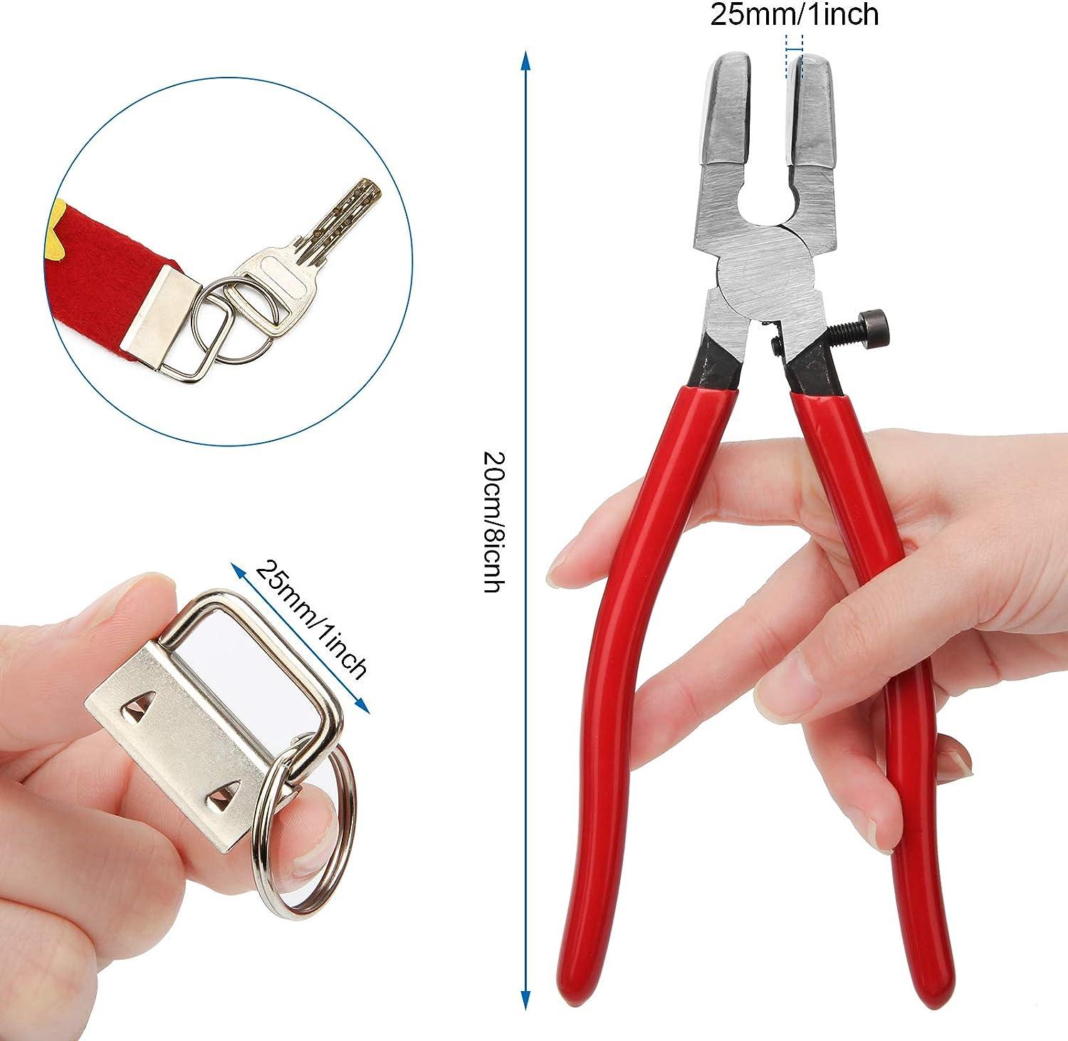 60Pcs 1 Inch 6 Colors Key Fob Hardware Wristlet Keychain w/ Key Fob Hardware  Pliers Tool for Wrist Strap Key Chain Lanyard Clasp