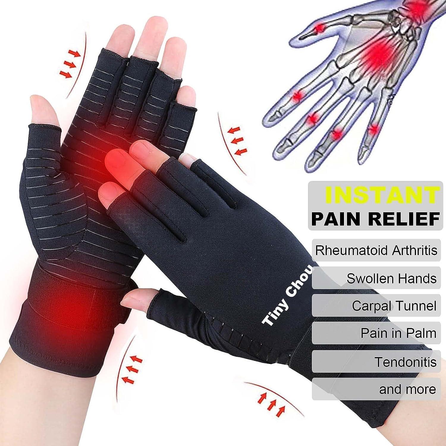  COPPER HEAL Arthritis Compression Gloves Rheumatoid Carpal  Tunnel Hands Finger Joint Support Fingerless Arthritis Wristband : Health &  Household