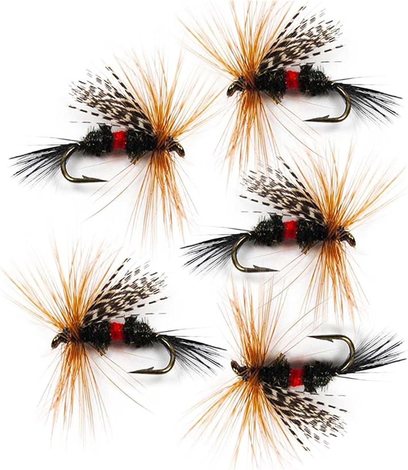 40pcs Fly Tying Fishing Lures Feather Flies With Box Dry Flies H Style