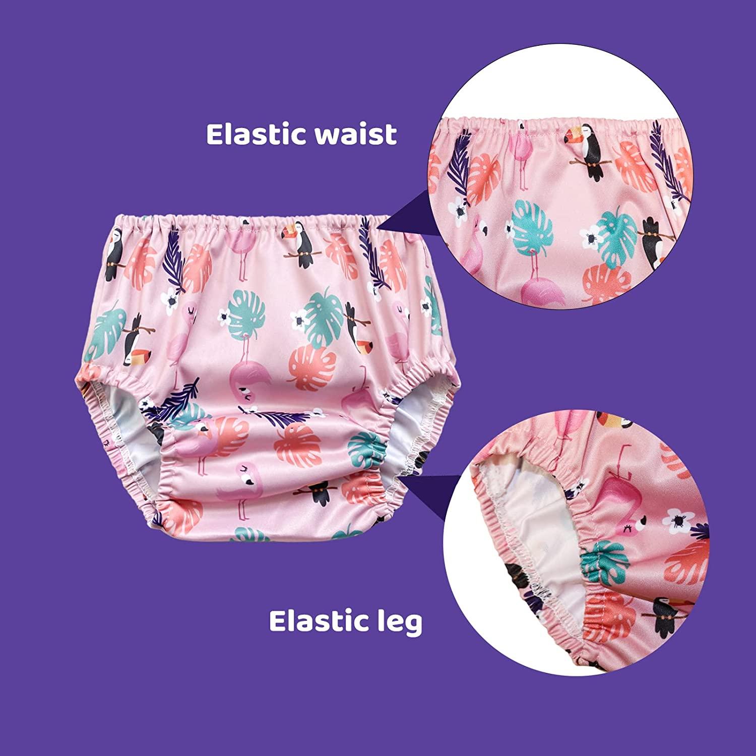 BISENKID 6 Packs Waterproof Plastic Potty Training Covers for Training  Plastic Pants Good Elastic Rubber Pants for Toddlers Plastic Training Pants