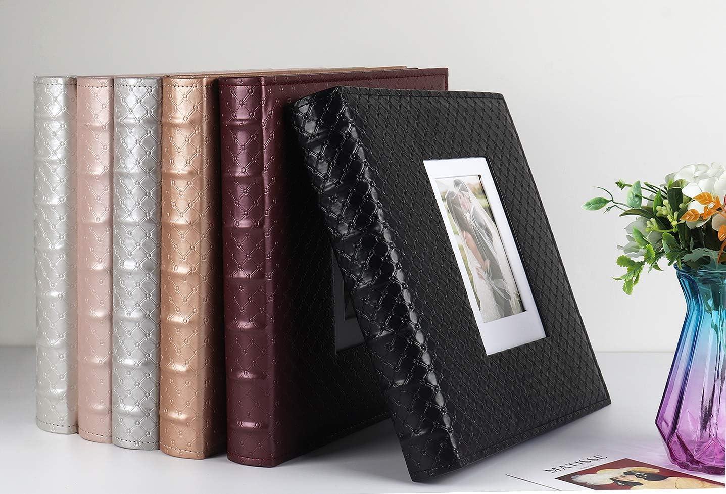  RECUTMS Photo Album 4x6 600 pictures 5 Per Page Rose Pattern PU  Leather Cover Albums Wedding Picture Albums Holds 600 Horizontal Albums and  Vertical Photos (Black) : Home & Kitchen