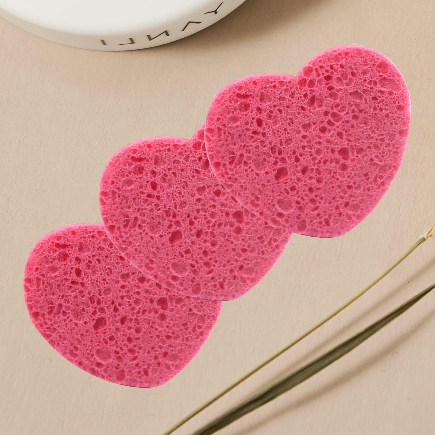 Heart Shape Face Sponge Facial Sponges Compressed Natural Cellulose Sponge  for Washing Face Cleansing